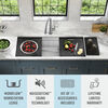 45” Workstation Undermount Single Bowl 16 Gauge Stainless Steel Kitchen Sink with 2-Tier WorkFlow™ Ledge and Accessories